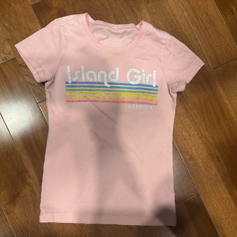 Pink Short Sleeve Tee with Pastel Design